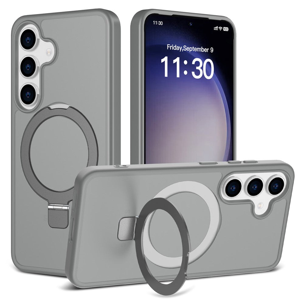 For Samsung Galaxy S25 / S24 Case Magnetic Kickstand PC + TPU Matte Finish Shockproof Phone Protective Cover