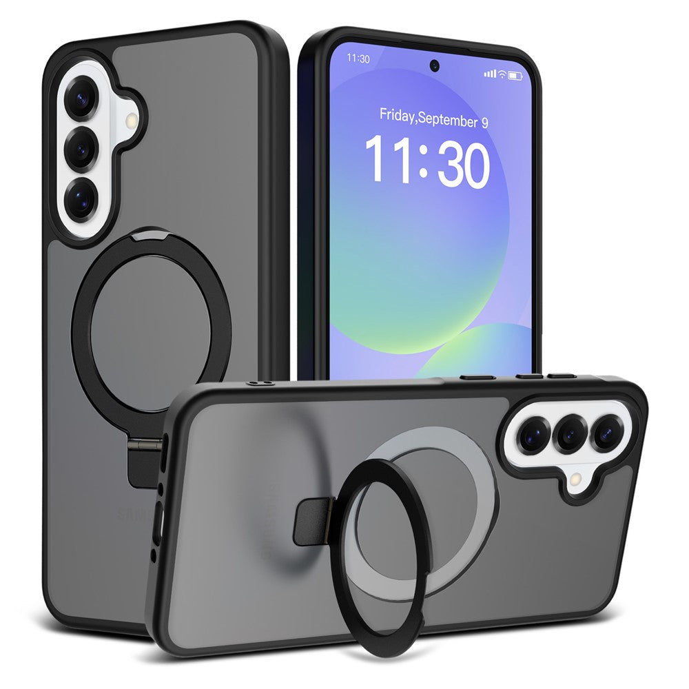 Mobilcover til Samsung Galaxy A27 5G / A37 5G / A36 5G / A56 5G, magnetisk stativ, PC + TPU, mat finish, stødsikkert beskyttelsescover