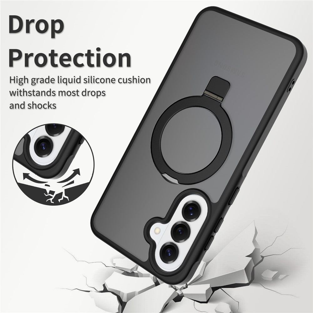 Mobilcover til Samsung Galaxy A27 5G / A37 5G / A36 5G / A56 5G, magnetisk stativ, PC + TPU, mat finish, stødsikkert beskyttelsescover