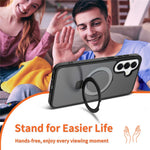 Mobilcover til Samsung Galaxy A27 5G / A37 5G / A36 5G / A56 5G, magnetisk stativ, PC + TPU, mat finish, stødsikkert beskyttelsescover