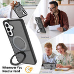 Samsung Galaxy A57 5G Skal Magnetiskt Stöd PC + TPU Matt Finish Stötsäkert mobilskydd