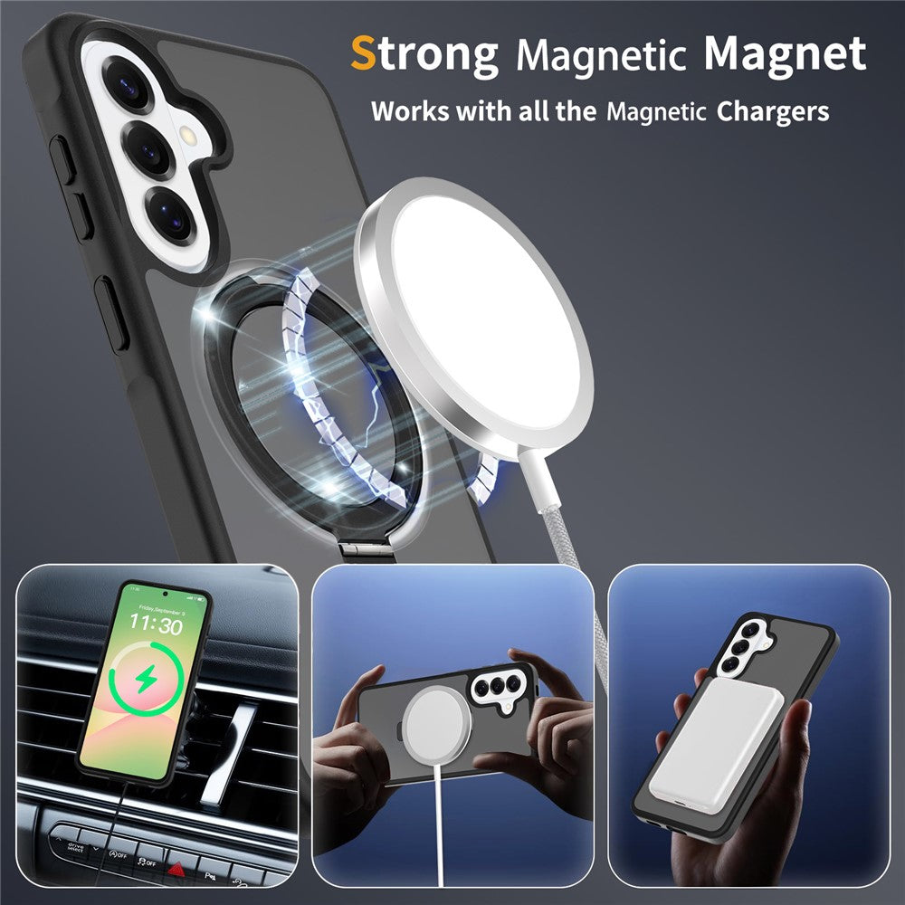 Samsung Galaxy A57 5G Skal Magnetiskt Stöd PC + TPU Matt Finish Stötsäkert mobilskydd