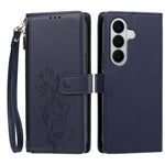 For Samsung Galaxy M47 5G / Galaxy A27 5G Case Rose Pattern Imprinted Wallet Stand PU Leather Phone Cover with Wrist Strap