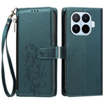 For Xiaomi 17T Pro Case Rose Pattern Imprinted Wallet Stand PU Leather Phone Cover with Wrist Strap