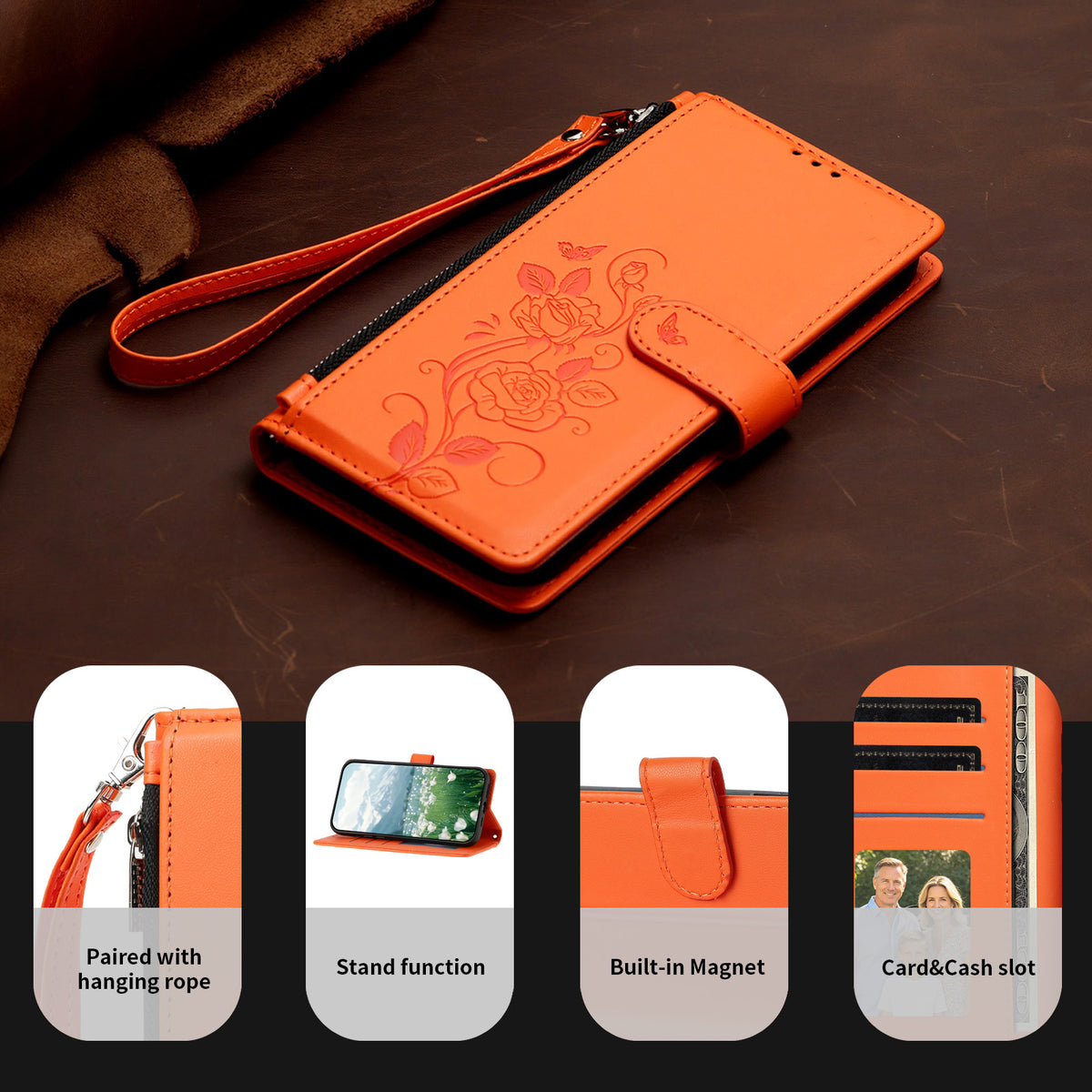 For Xiaomi 17T Case Rose Pattern Imprinted Wallet Stand PU Leather Phone Cover with Wrist Strap