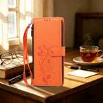 For Xiaomi 17T Case Rose Pattern Imprinted Wallet Stand PU Leather Phone Cover with Wrist Strap