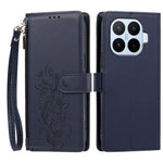 For Xiaomi 17T Case Rose Pattern Imprinted Wallet Stand PU Leather Phone Cover with Wrist Strap