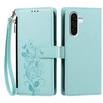 Til Samsung Galaxy A36 5G / Galaxy A56 5G / Galaxy M56 5G / Galaxy A37 5G Etui med Rosamønster Præget Pungstativ PU-læder Telefoncover med Håndrem