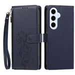 For Samsung Galaxy S25 FE / Galaxy S26 FE Case Rose Pattern Imprinted Wallet Stand PU Leather Phone Cover with Wrist Strap