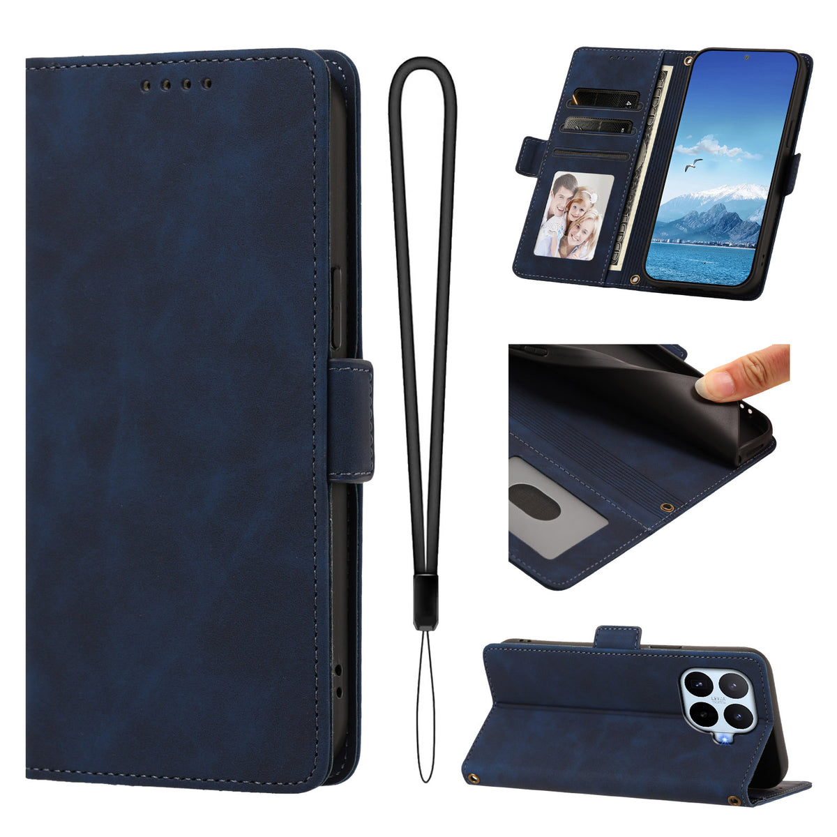 For Xiaomi 17T Case Skin-touch PU Leather Flip Wallet Phone Cover with Wrist Strap