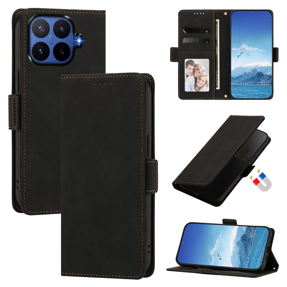 For Xiaomi 17T Pro Case Skin-touch PU Leather Flip Wallet Phone Cover with Wrist Strap