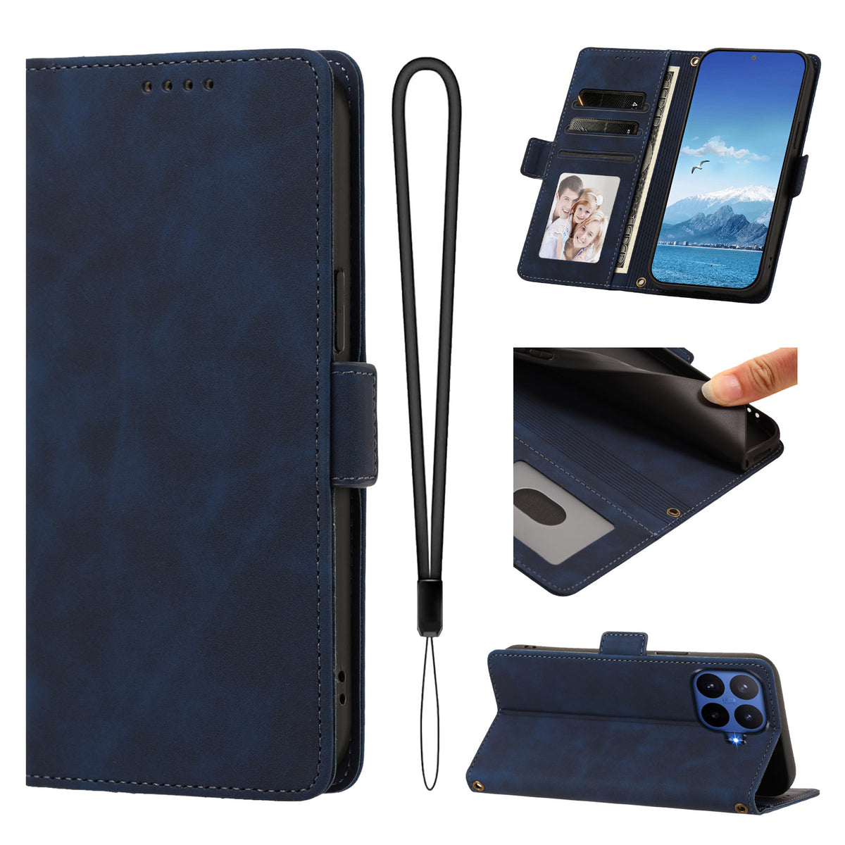 For Xiaomi 17T Pro Case Skin-touch PU Leather Flip Wallet Phone Cover with Wrist Strap