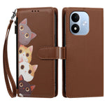 Xiaomi Redmi Note 17 (Indien/Kina) 5G / Xiaomi Redmi Note 17 5G (Global) / Xiaomi Redmi Note 17 4G (Global) Fodral Sött Kattmönster PU-läder Flip Plånboksfodral med Handledsrem