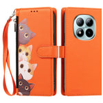 For Xiaomi Poco M8 Pro 5G / Xiaomi Redmi Note 15 Pro+ 5G (Global) Case Cute Cat Pattern PU Leather Flip Wallet Phone Cover with Wrist Strap