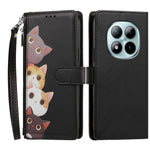 For Xiaomi Poco M8 Pro 5G / Xiaomi Redmi Note 15 Pro+ 5G (Global) Case Cute Cat Pattern PU Leather Flip Wallet Phone Cover with Wrist Strap