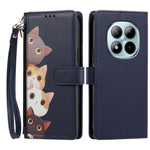 For Xiaomi Poco M8 Pro 5G / Xiaomi Redmi Note 15 Pro+ 5G (Global) Case Cute Cat Pattern PU Leather Flip Wallet Phone Cover with Wrist Strap