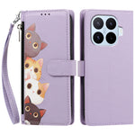 For Xiaomi 17T Pro Case Cute Cat Pattern PU Leather Flip Wallet Phone Cover with Wrist Strap