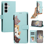 Til Samsung Galaxy A18 4G / Galaxy A17 5G / Galaxy A17 4G / Galaxy A26 5G / Galaxy F17 5G / Galaxy M17 5G / Galaxy A18 5G Cover Sødt Katte-mønster PU Læder Flip Tegnebog Telefoncover med Håndrem