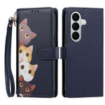 Samsung Galaxy A18 4G / Galaxy A17 5G / Galaxy A17 4G / Galaxy A26 5G / Galaxy F17 5G / Galaxy M17 5G / Galaxy A18 5G skal sött kattmönster PU-läder flip plånboksfodral med handledsrem