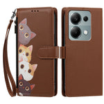 For Xiaomi Redmi 17 5G / Xiaomi Redmi 17 4G Case Cute Cat Pattern PU Leather Flip Wallet Phone Cover with Wrist Strap