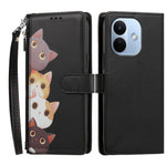 For Xiaomi Redmi Note 17 Pro 5G Case Cute Cat Pattern PU Leather Flip Wallet Phone Cover with Wrist Strap
