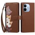For Xiaomi Redmi Note 17 Pro 5G Case Cute Cat Pattern PU Leather Flip Wallet Phone Cover with Wrist Strap
