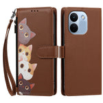 For Xiaomi Redmi Note 17 Pro Max 5G / Xiaomi Redmi Note 17 Pro+ 5G Case Cute Cat Pattern PU Leather Flip Wallet Phone Cover with Wrist Strap