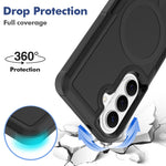 For Samsung Galaxy S25 / S24 Magnetic Case Dual Layer PC + TPU Shockproof Phone Cover