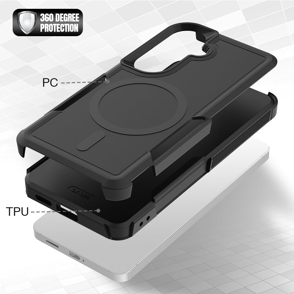 For Samsung Galaxy S25 / S24 Magnetic Case Dual Layer PC + TPU Shockproof Phone Cover