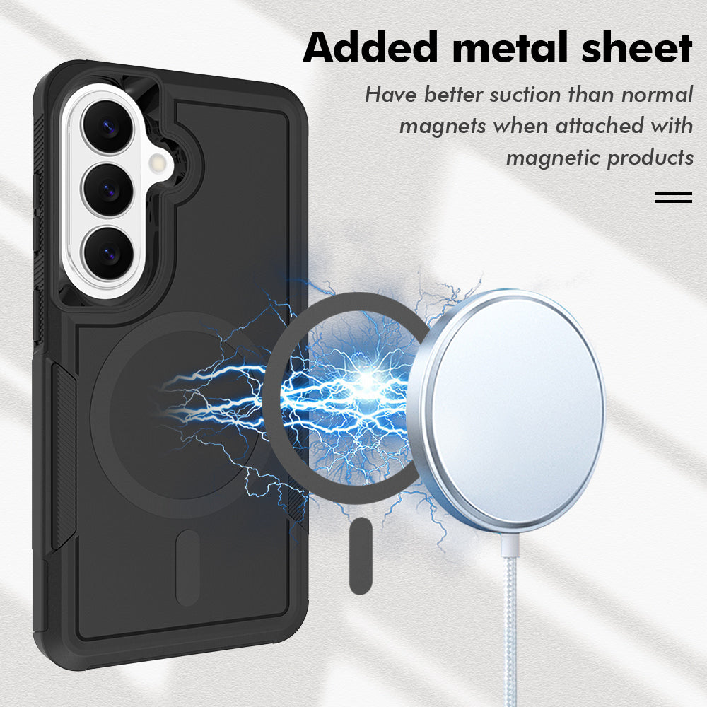 For Samsung Galaxy S25 / S24 Magnetic Case Dual Layer PC + TPU Shockproof Phone Cover