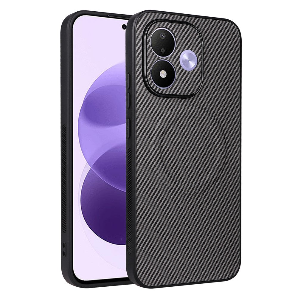 mobilskal för Xiaomi Redmi Note 17 5G (Global) / 17 4G (Global) / 17 (Indien/Kina) 5G Kolfiberstruktur Läderbelagd TPU PC mobilskal med metallring för magnetisk bilmontering