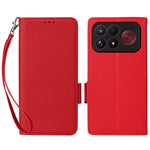 For Xiaomi Poco F9 Ultra 5G / Redmi K100 Pro Max 5G (China) Case Litchi Texture Wallet Leather Phone Cover with Wrist Strap