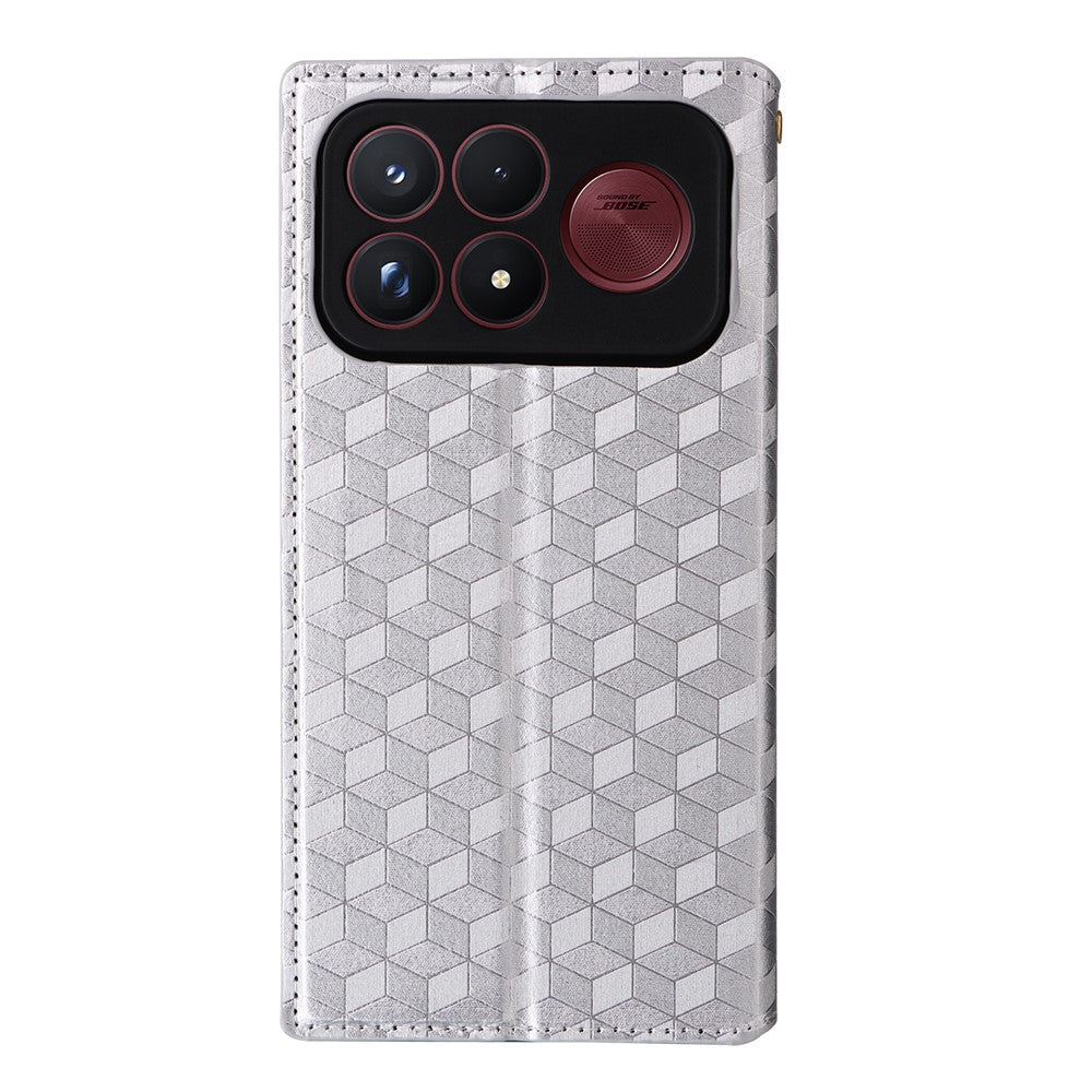 For Xiaomi Poco F9 Ultra 5G / Redmi K100 Pro Max 5G (China) Case Wallet Rhombus Imprinted PU Leather Phone Cover