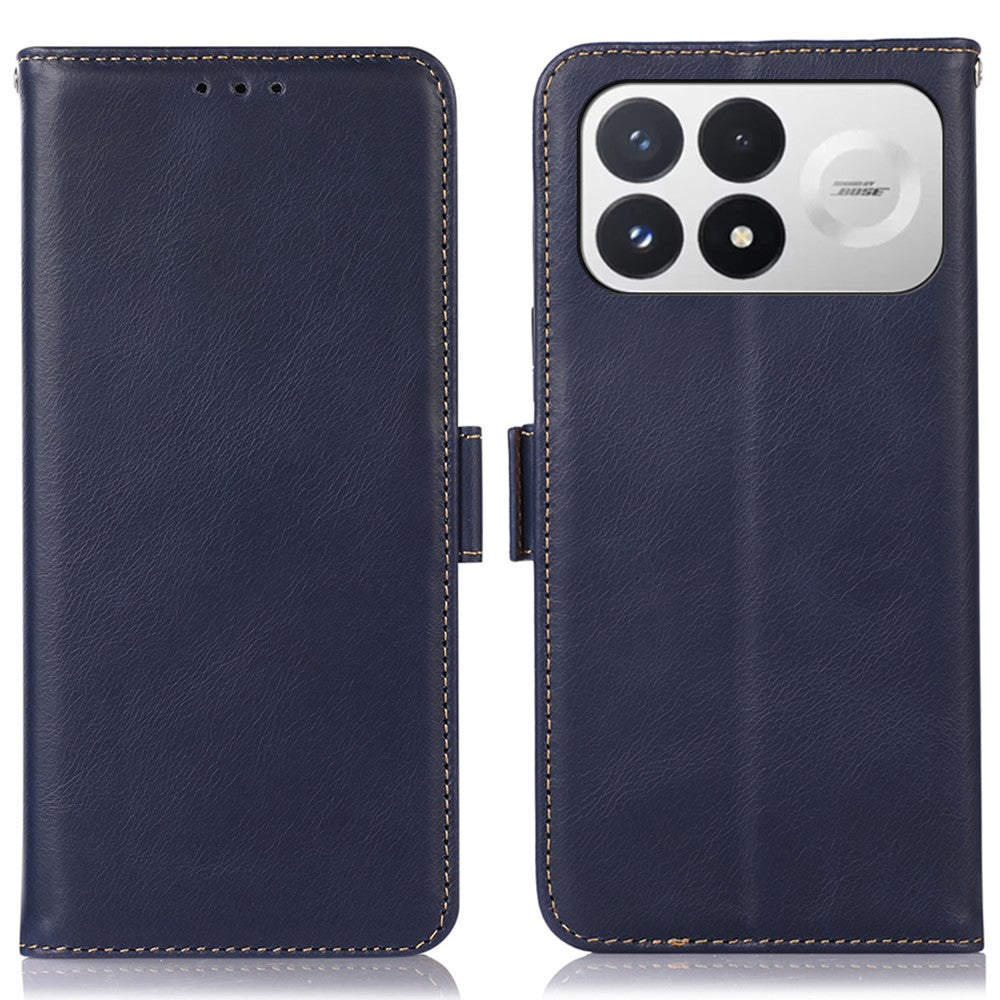 For Xiaomi Redmi K100 Pro 5G / Poco F9 Pro 5G Case RFID Blocking Genuine Cow Leather Wallet Phone Cover