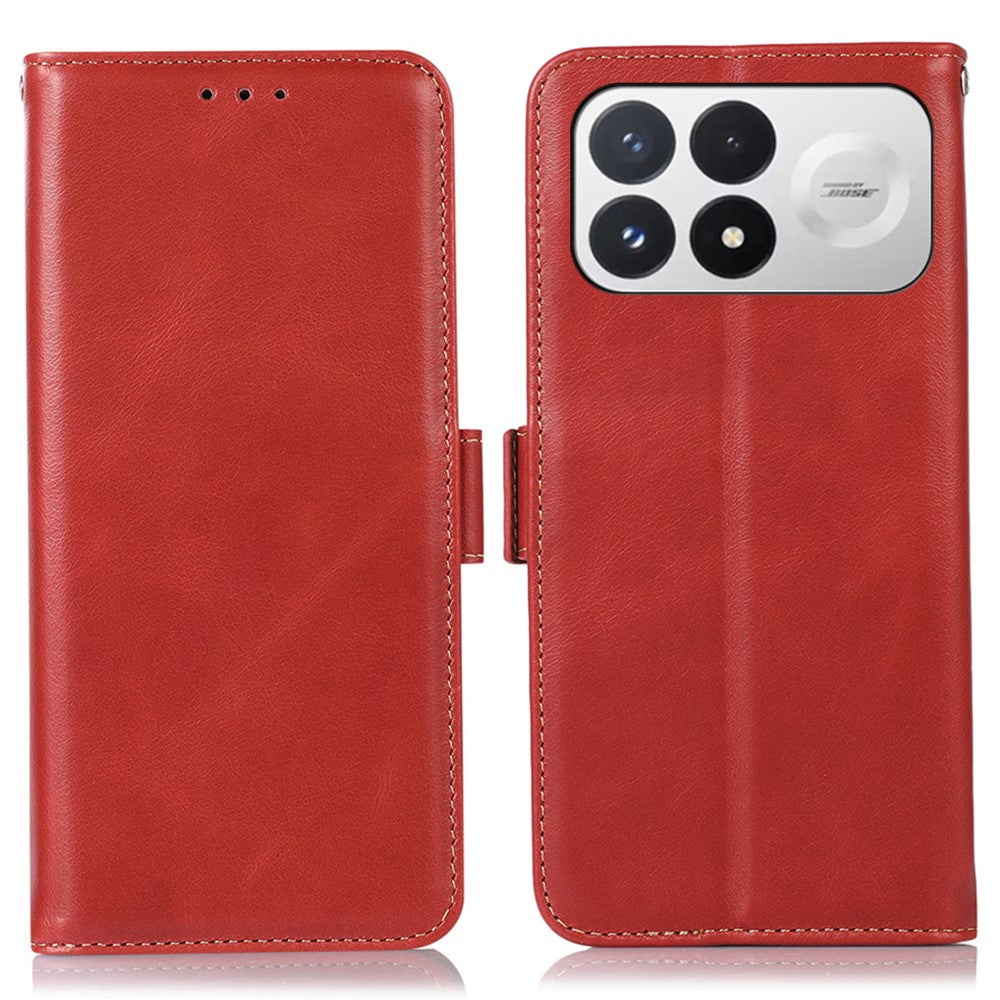 For Xiaomi Redmi K100 Pro 5G / Poco F9 Pro 5G Case RFID Blocking Genuine Cow Leather Wallet Phone Cover
