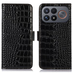 For Xiaomi Redmi K100 Pro Max 5G (China) / Poco F9 Ultra 5G Case RFID Blocking Wallet Crocodile Texture Genuine Cow Leather Phone Cover