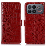 For Xiaomi Redmi K100 Pro Max 5G (China) / Poco F9 Ultra 5G Case RFID Blocking Wallet Crocodile Texture Genuine Cow Leather Phone Cover