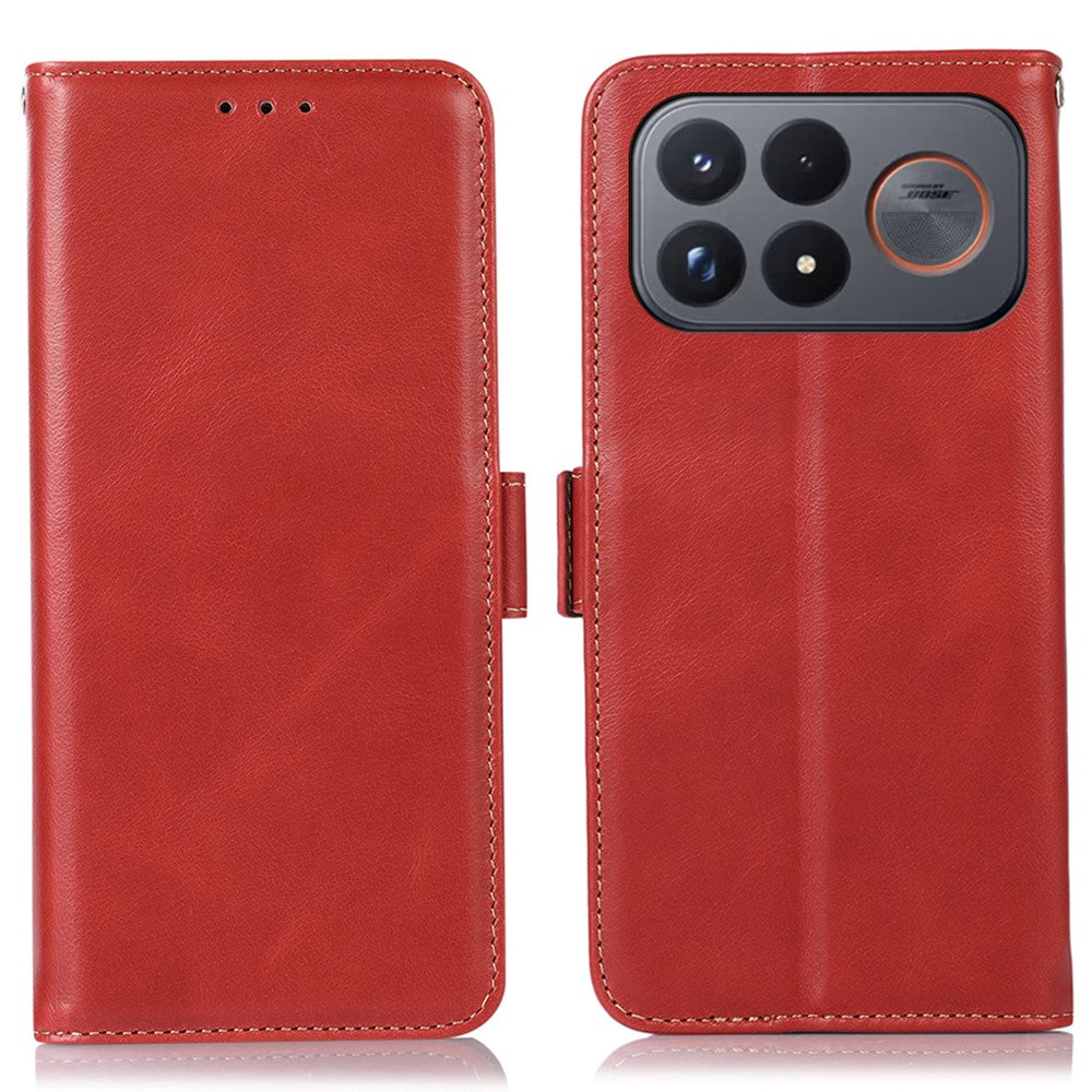 For Xiaomi Redmi K100 Pro Max 5G (China) (China) / Poco F9 Ultra 5G Case RFID Blocking Genuine Cow Leather Wallet Phone Cover