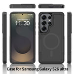 Magnetiskt skal för Samsung Galaxy S25 Ultra med dubbla lager av PC + TPU, stötsäkert mobilskal