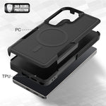 Magnetiskt skal för Samsung Galaxy S25 Ultra med dubbla lager av PC + TPU, stötsäkert mobilskal