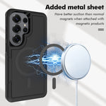Magnetiskt skal för Samsung Galaxy S25 Ultra med dubbla lager av PC + TPU, stötsäkert mobilskal