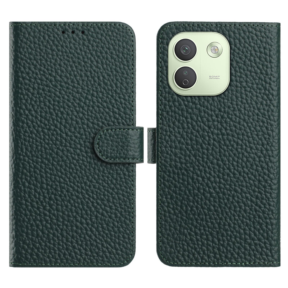 For Xiaomi Redmi Note 17 Pro Max 5G / Xiaomi Redmi Note 17 Pro+ 5G Case Wallet Stand Litchi Texture Genuine Cow Leather Flip Phone Cover