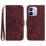 For Xiaomi Redmi Note 17 Pro 5G Case Sunflower Imprint Leather Wallet Phone Cover with Wrist Strap