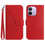 For Xiaomi Redmi Note 17 Pro 5G Case Sunflower Imprint Leather Wallet Phone Cover with Wrist Strap