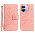 For Xiaomi Redmi Note 17 Pro 5G Case Sunflower Imprint Leather Wallet Phone Cover with Wrist Strap