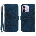 For Xiaomi Redmi Note 17 Pro 5G Case Sunflower Imprint Leather Wallet Phone Cover with Wrist Strap