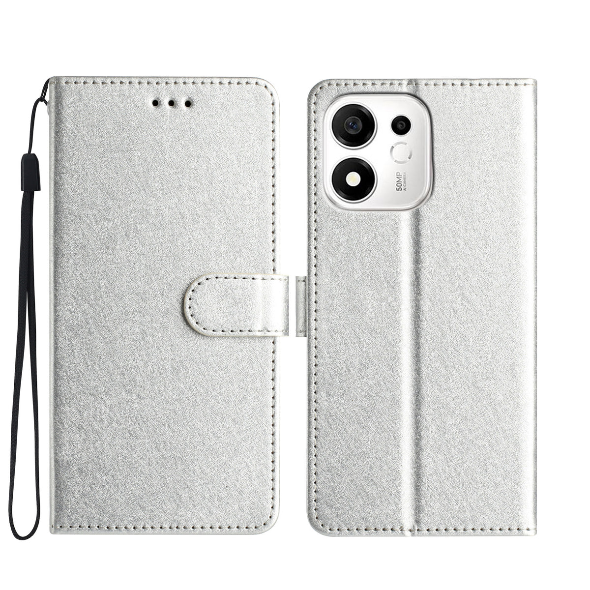 For Honor X7e Plus 5G / Honor 600 Smart 5G Wallet Case Leather Folio Phone Cover Magnetic Clasp