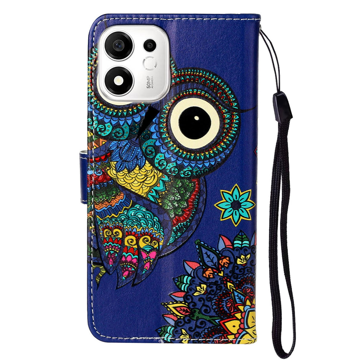 For Honor X7e Plus 5G / Honor 600 Smart 5G Case Pattern Leather Wallet Phone Cover with Strap
