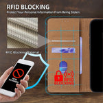 For Samsung Galaxy S25 FE Case Crazy Horse Texture Genuine Cow Leather RFID Blocking Wallet Phone Cover