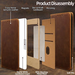 For Samsung Galaxy S25 Case Crazy Horse Texture Genuine Cow Leather RFID Blocking Wallet Phone Cover